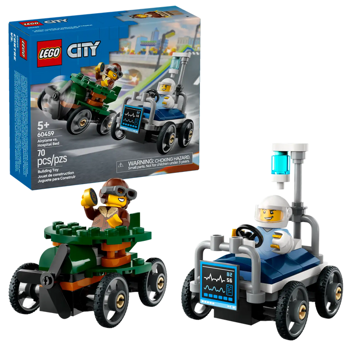 LEGO® City Airplane vs. Hospital Bed Race Car Pack 60459